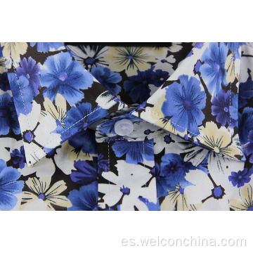 Camisa floral para hombres de algodón puro de Hong Kong